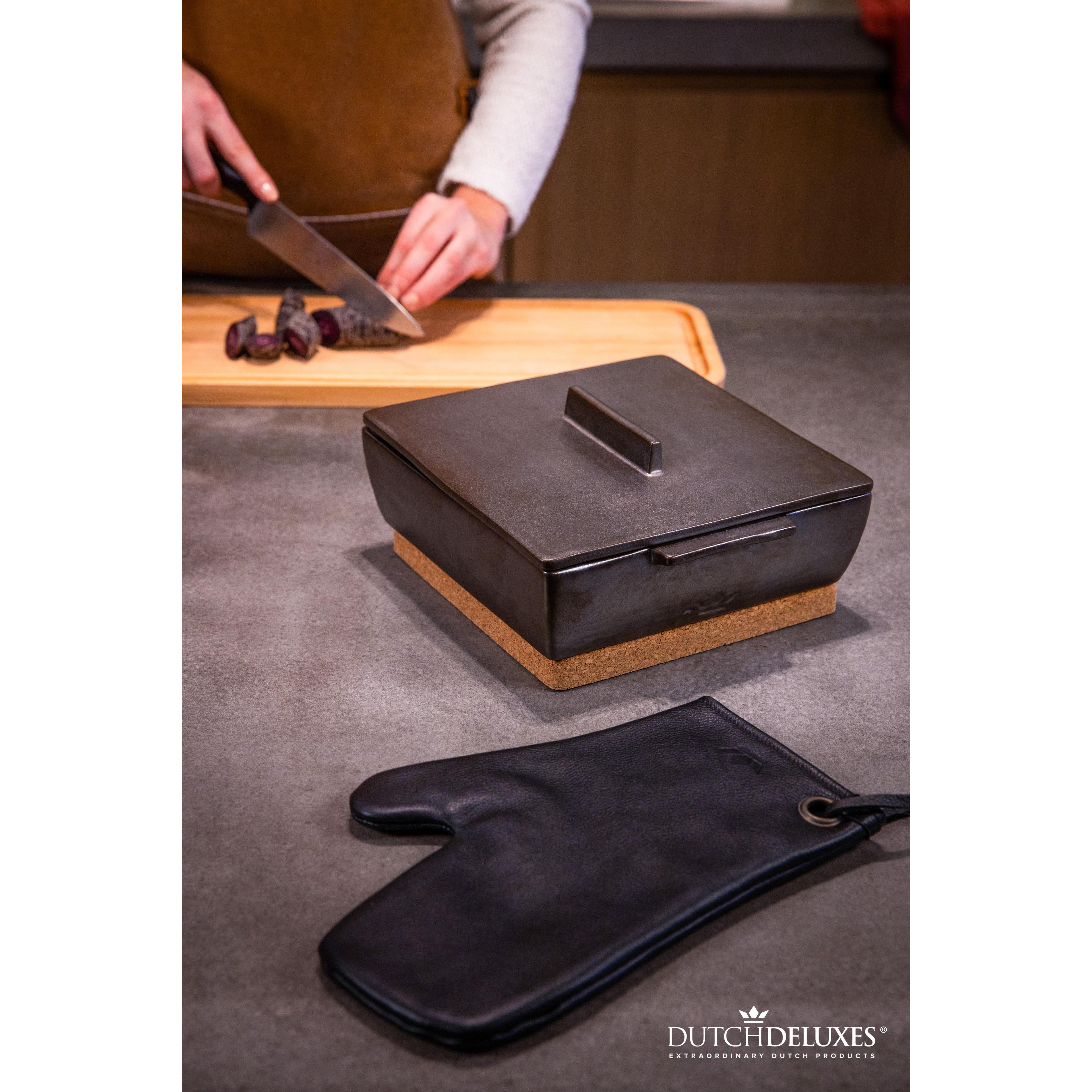 Dutchdeluxes Pot handske klassisk læder, sort