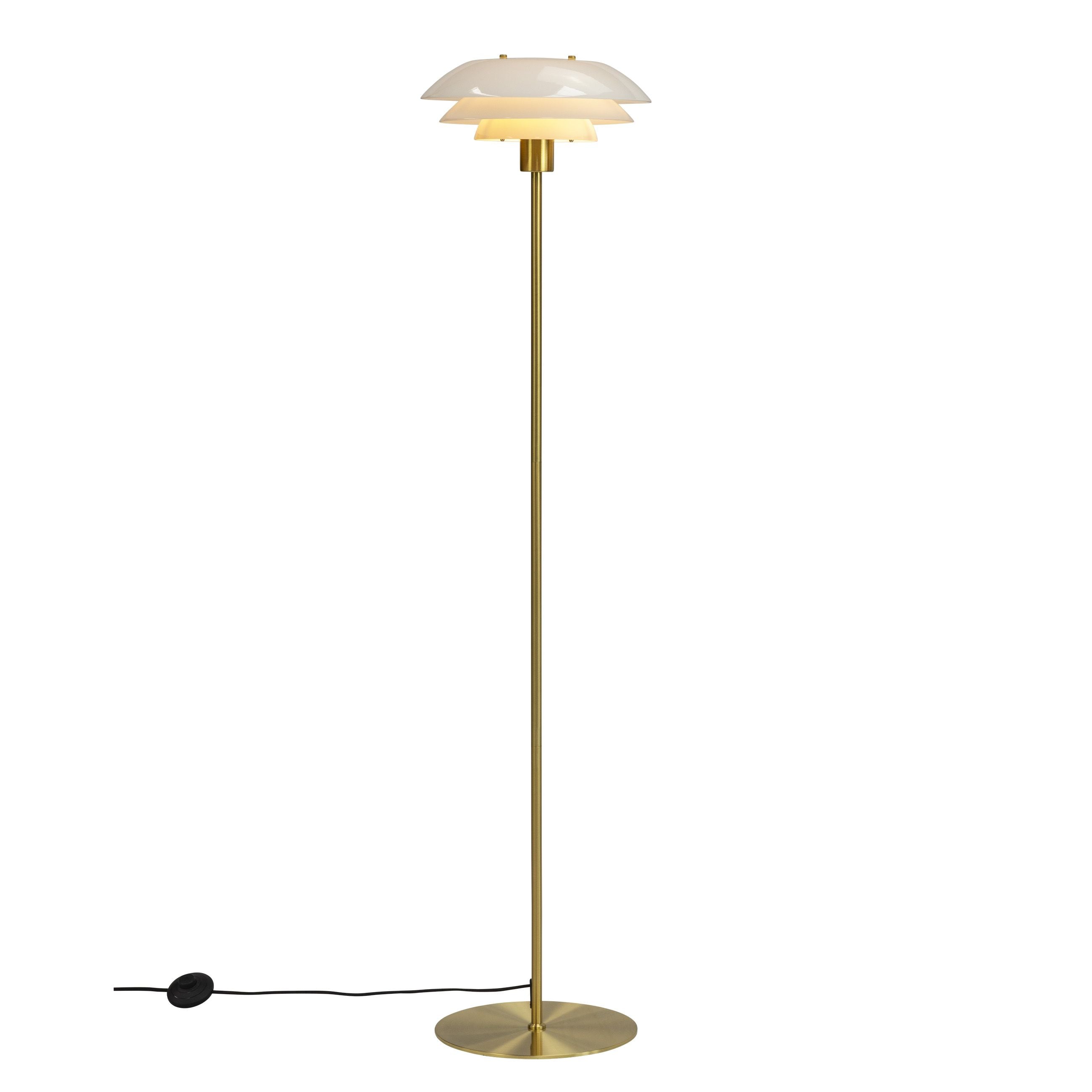 Dyberg Larsen Dl31 Floor Lamp, Brass/Opal