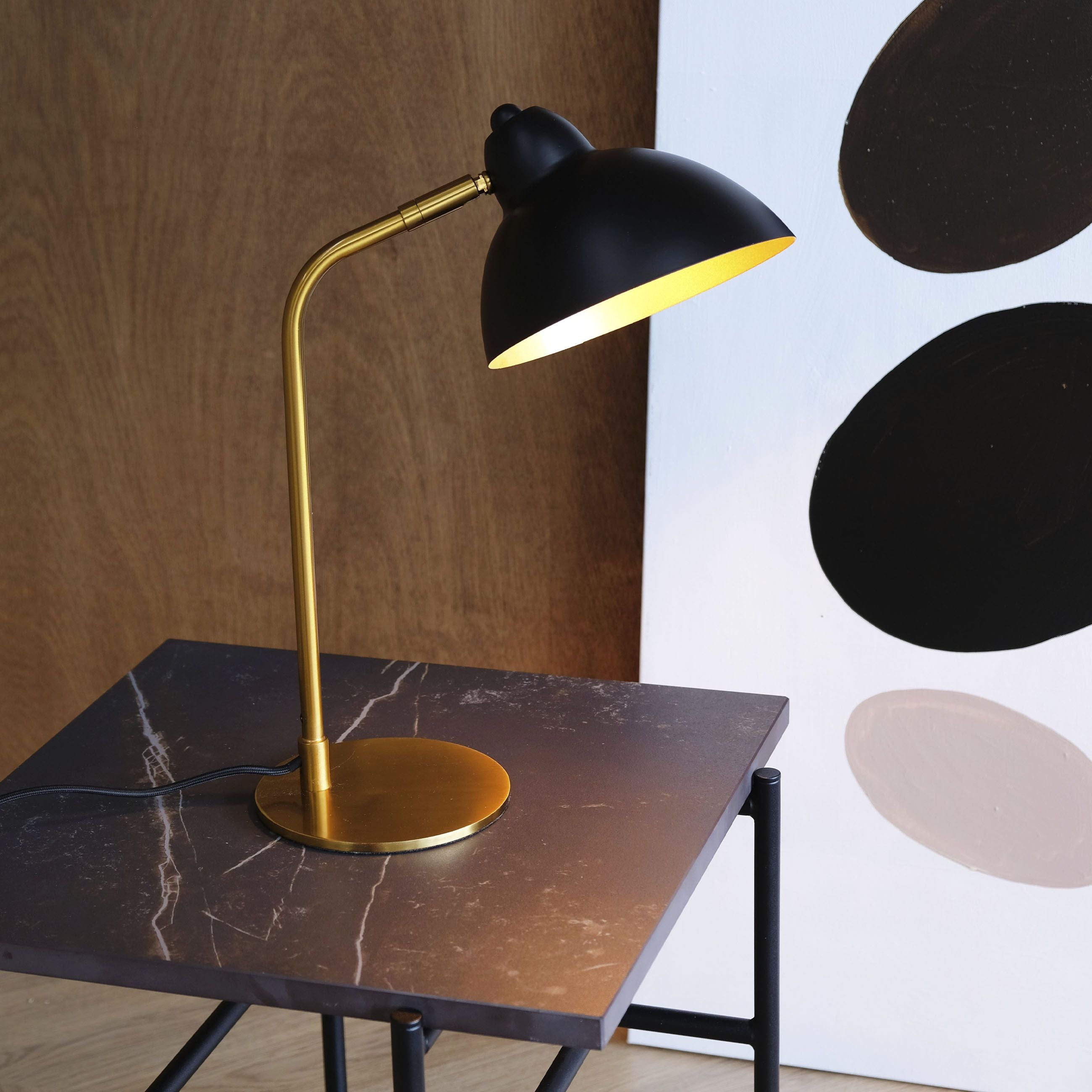 Dyberg Larsen Futura Table Lampe en laiton / noir, petit