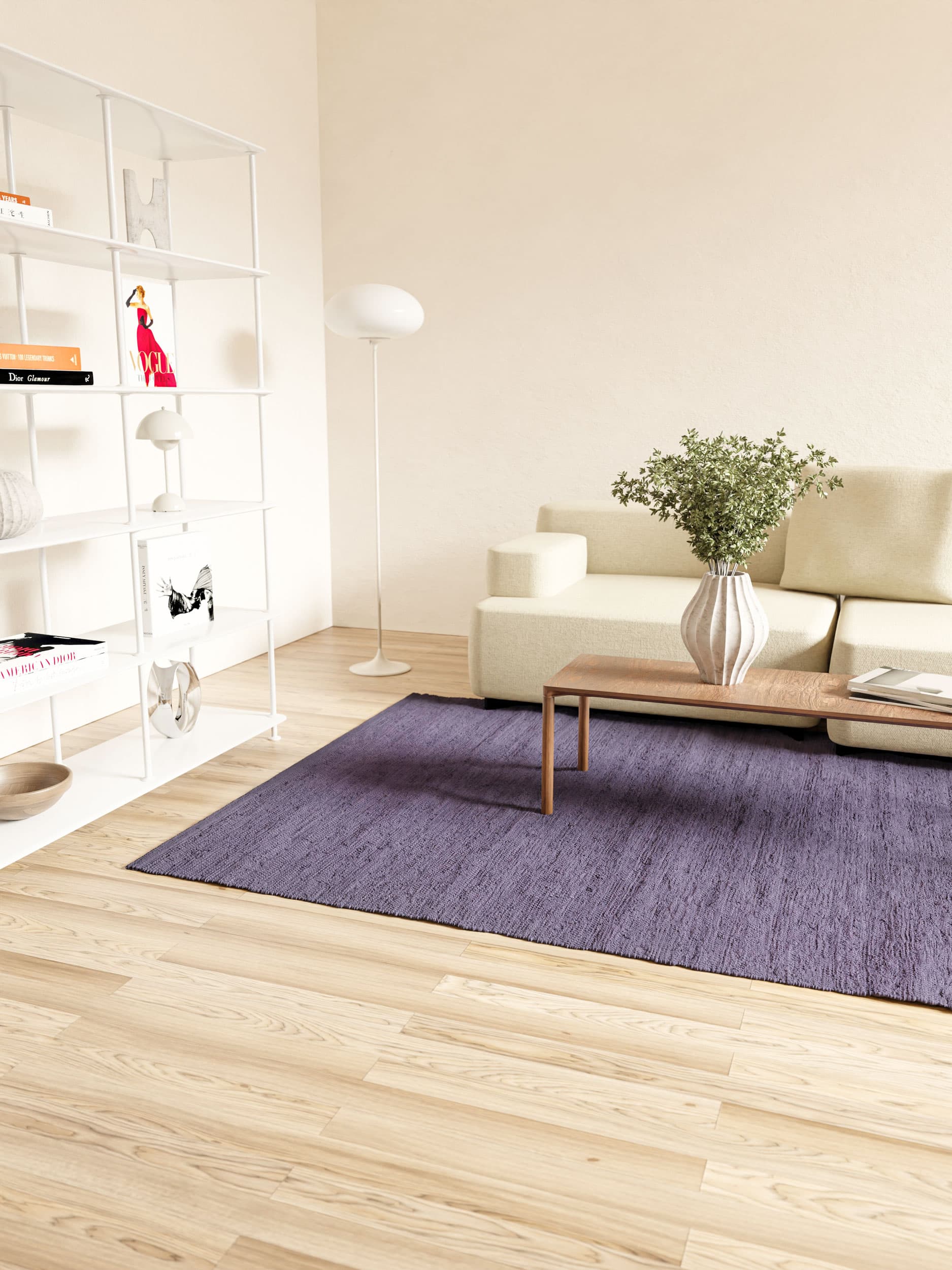 Rug Solid Cotton Rug 170 X 240 Cm, Electric