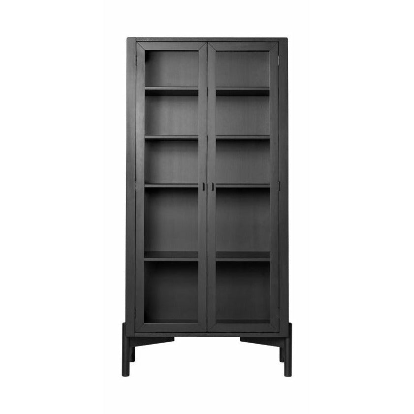 FDB Møbler A90 BODERNE Display Cabinet faggio nero laccato, H: 178 cm