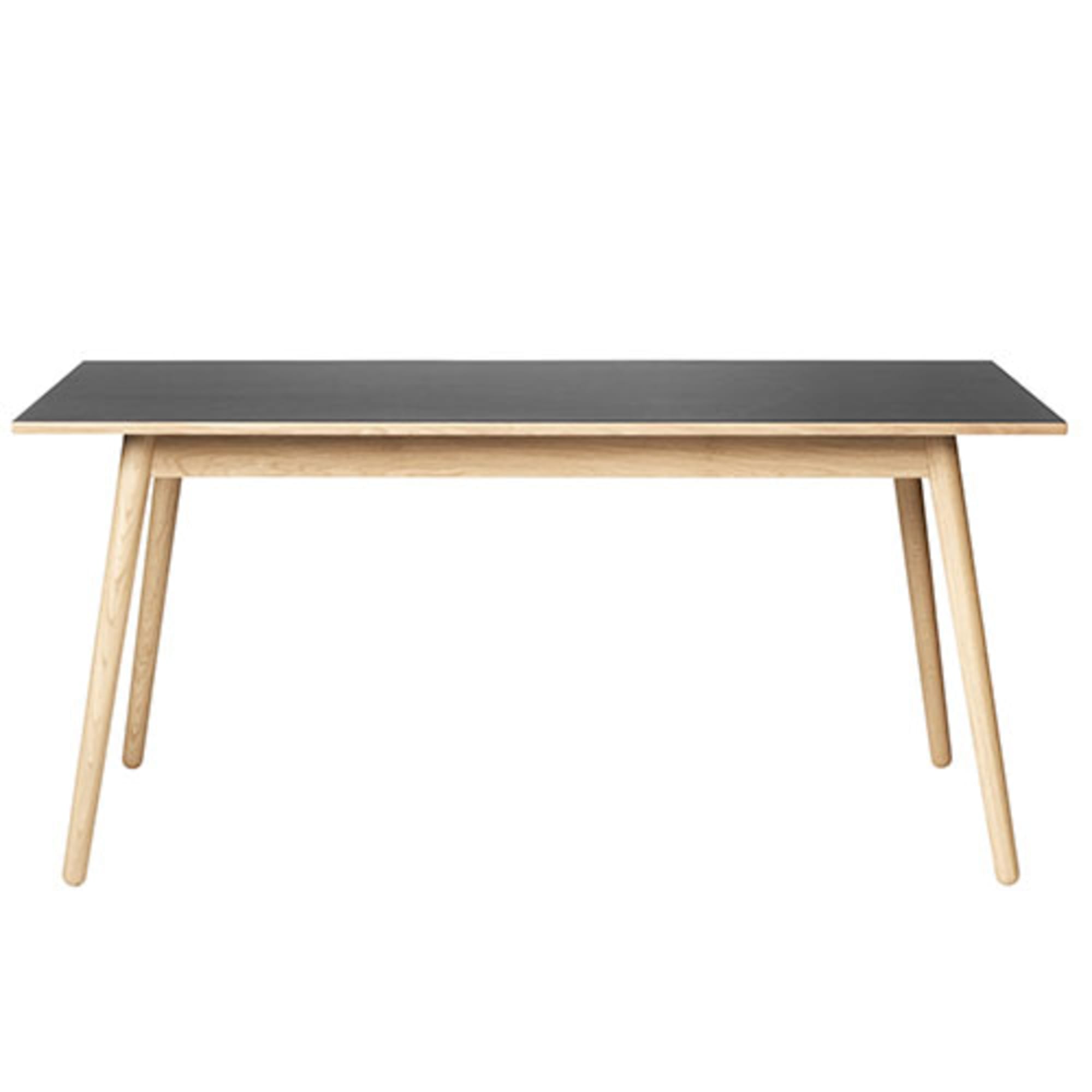 Fdb Møbler C35 C matbord för 8 personer ek, svart linoleum topp, 95x220cm