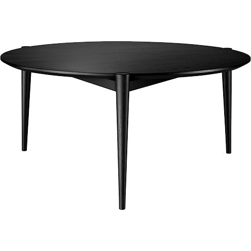 FDBMøblerD102Søs咖啡桌Ø70厘米，黑橡木