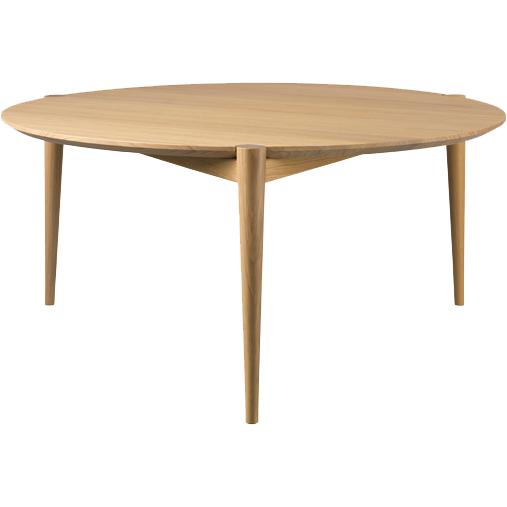 FDBMøblerD102Søs咖啡桌Ø85厘米，天然橡木