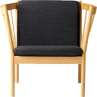FDB Møbler J146 fauteuil, eiken, donkergrijze stof