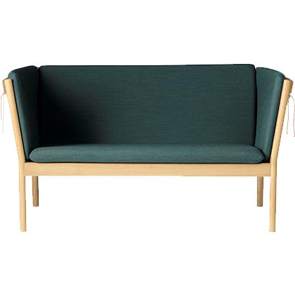 FDBMøblerJ148 2人沙发，橡木，深绿色面料