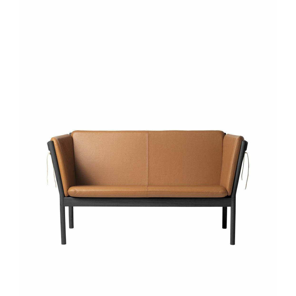 Fdb Møbler J148 Two Seater Sofa, Black/Cognac