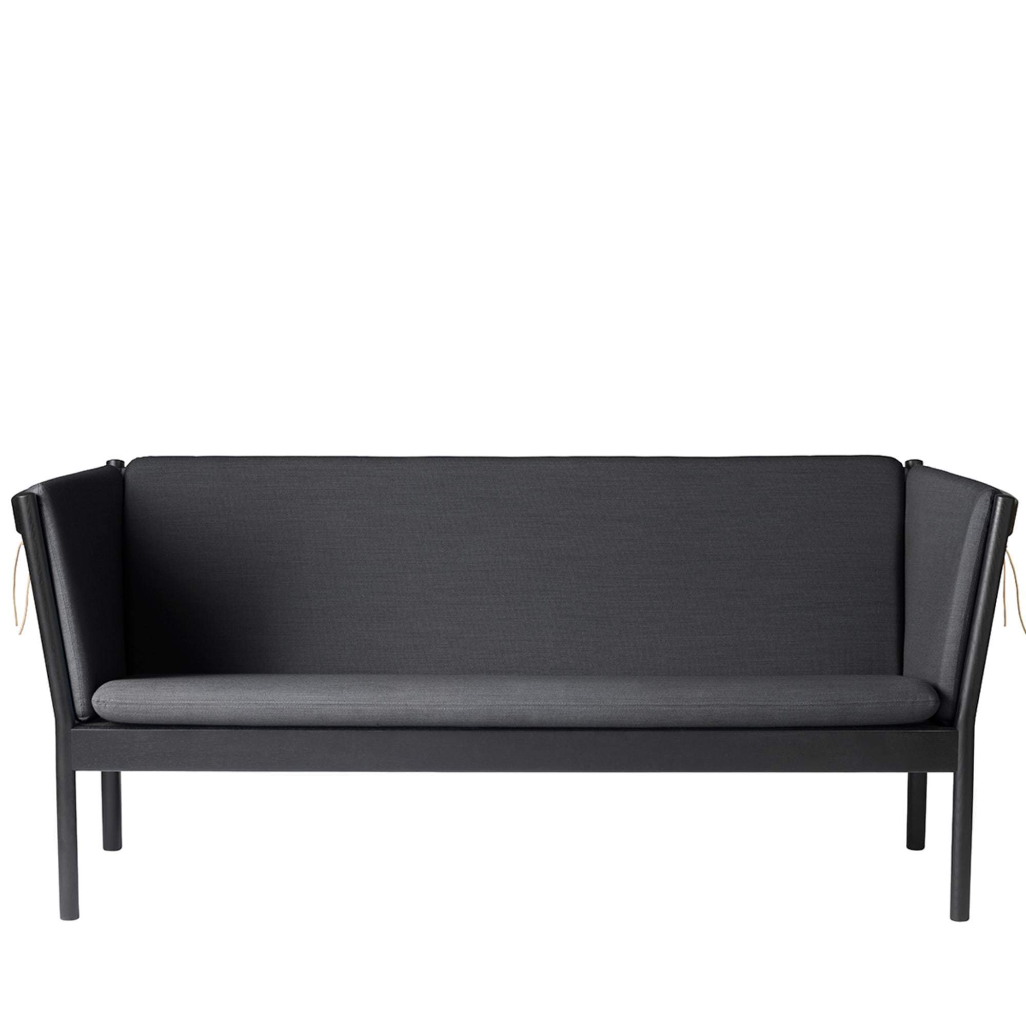 Fdb Møbler J149 3 Person Sofa, Black Oak, Dark Grey Fabric