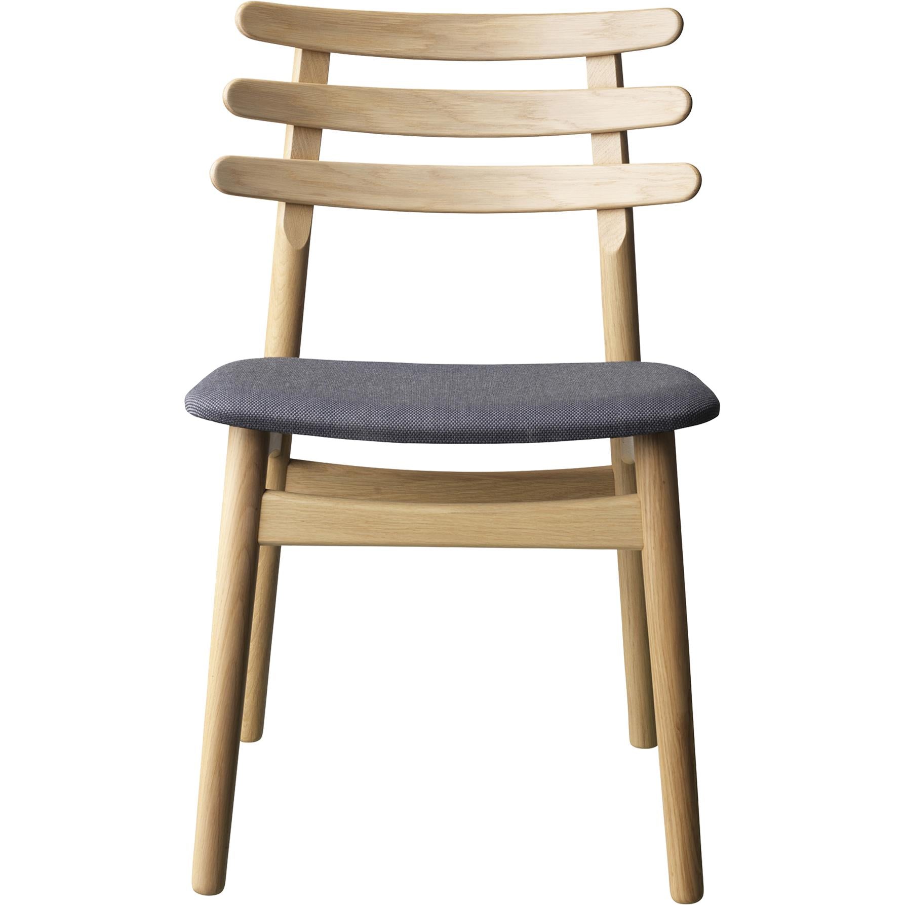 Fdb Møbler J48 eettafel stoel, eiken, antraciet textielstoel