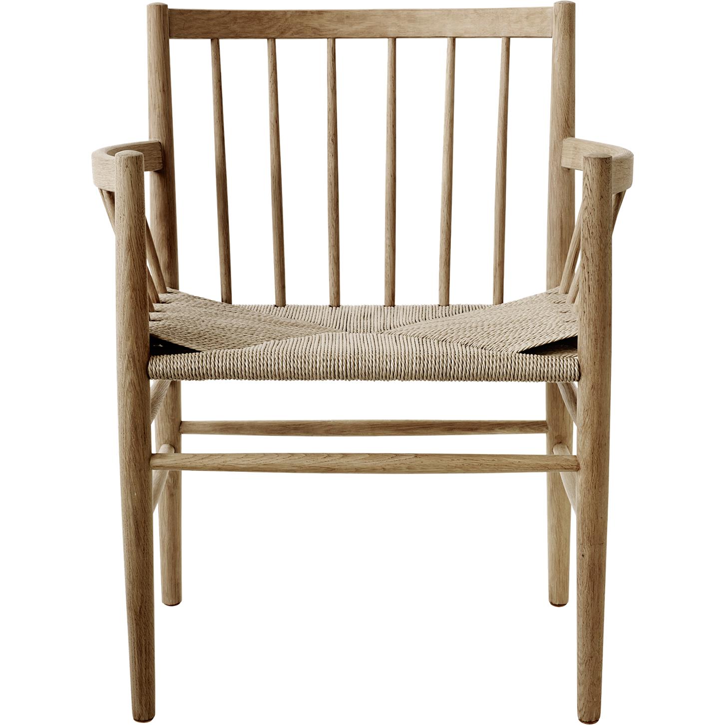 Fdb Møbler J81 Dining Chair With Armrest, Oak, Natural Wicker