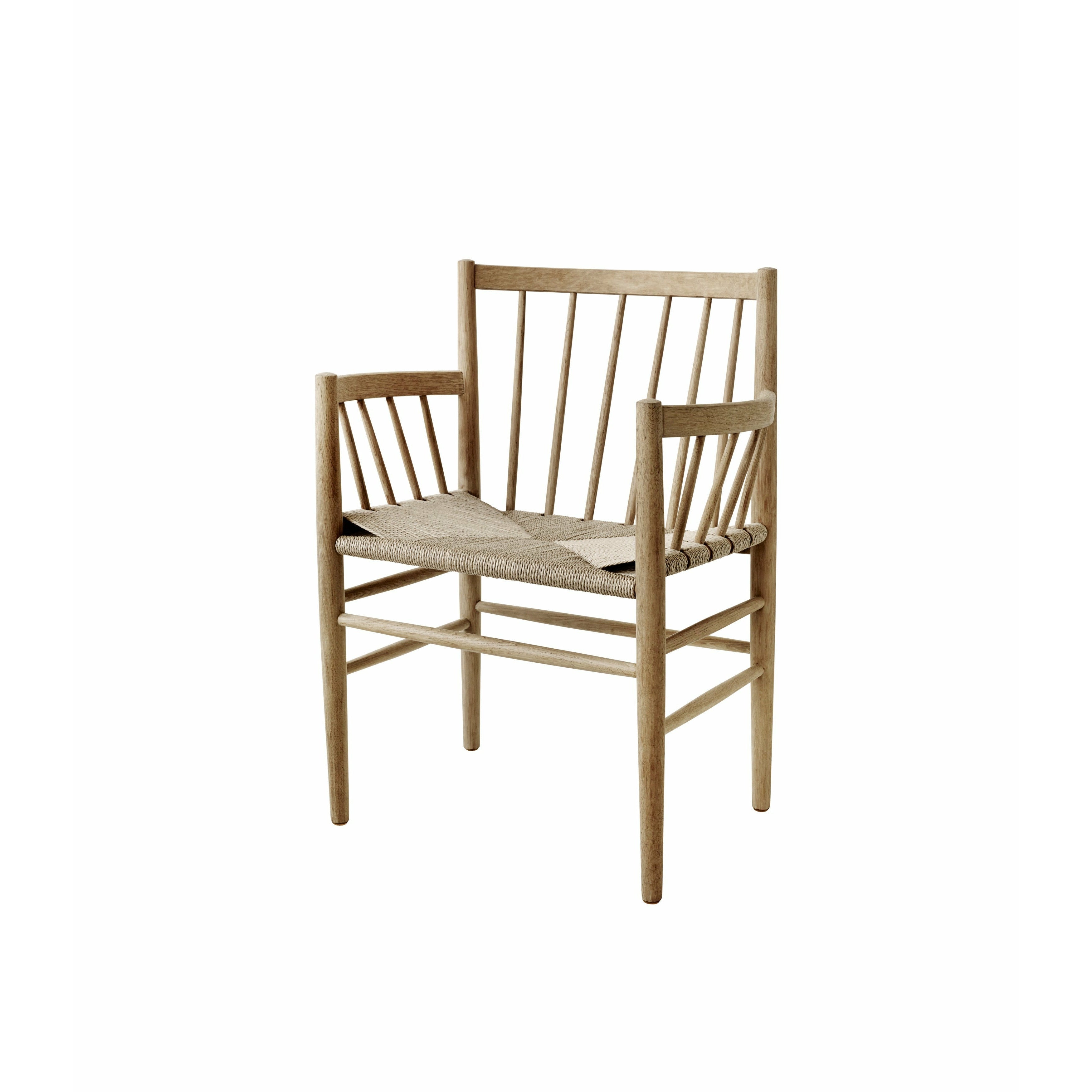 Fdb Møbler J81 Dining Chair With Armrest, Oiled Oak, Natural Wicker