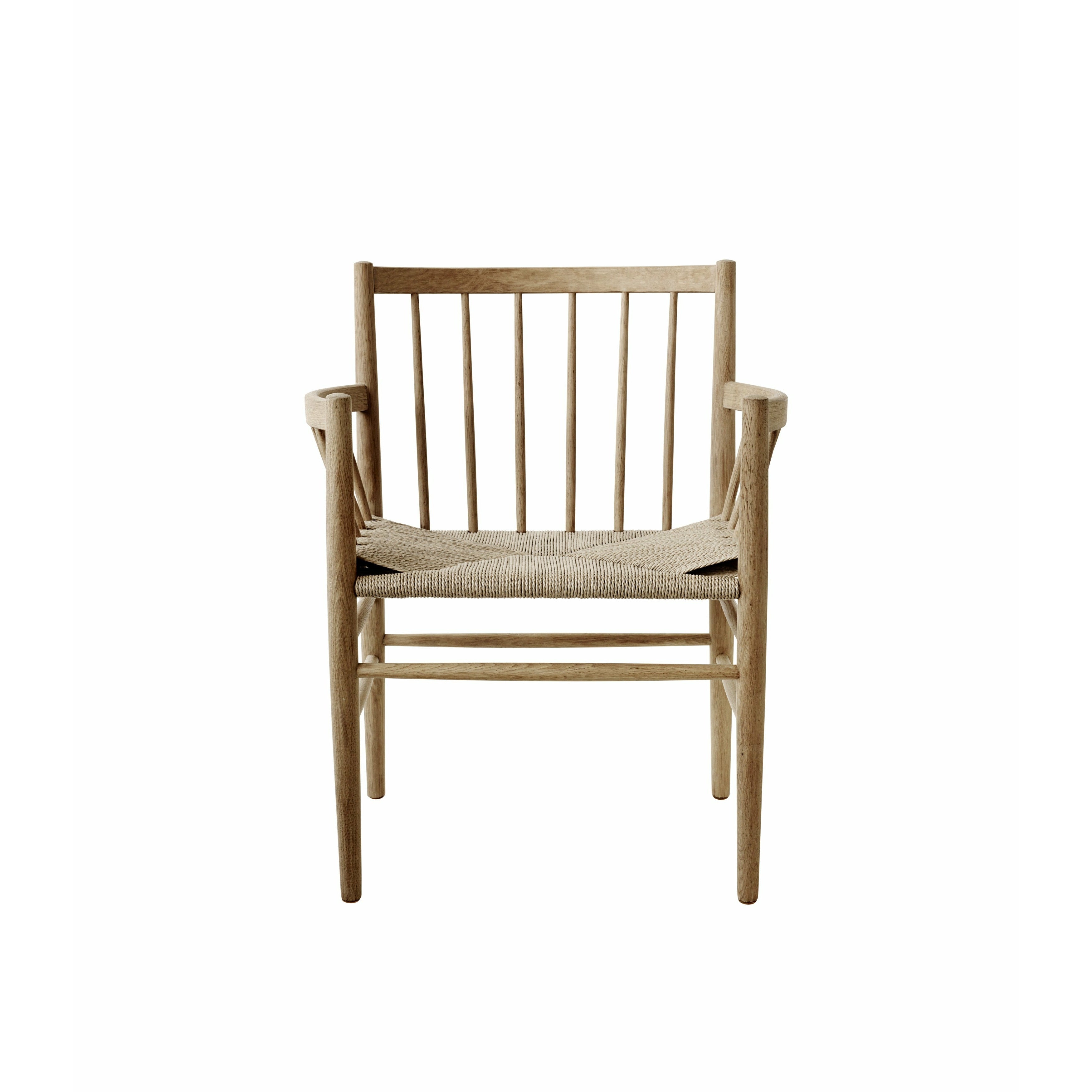 Fdb Møbler J81 Dining Chair With Armrest, Oiled Oak, Natural Wicker