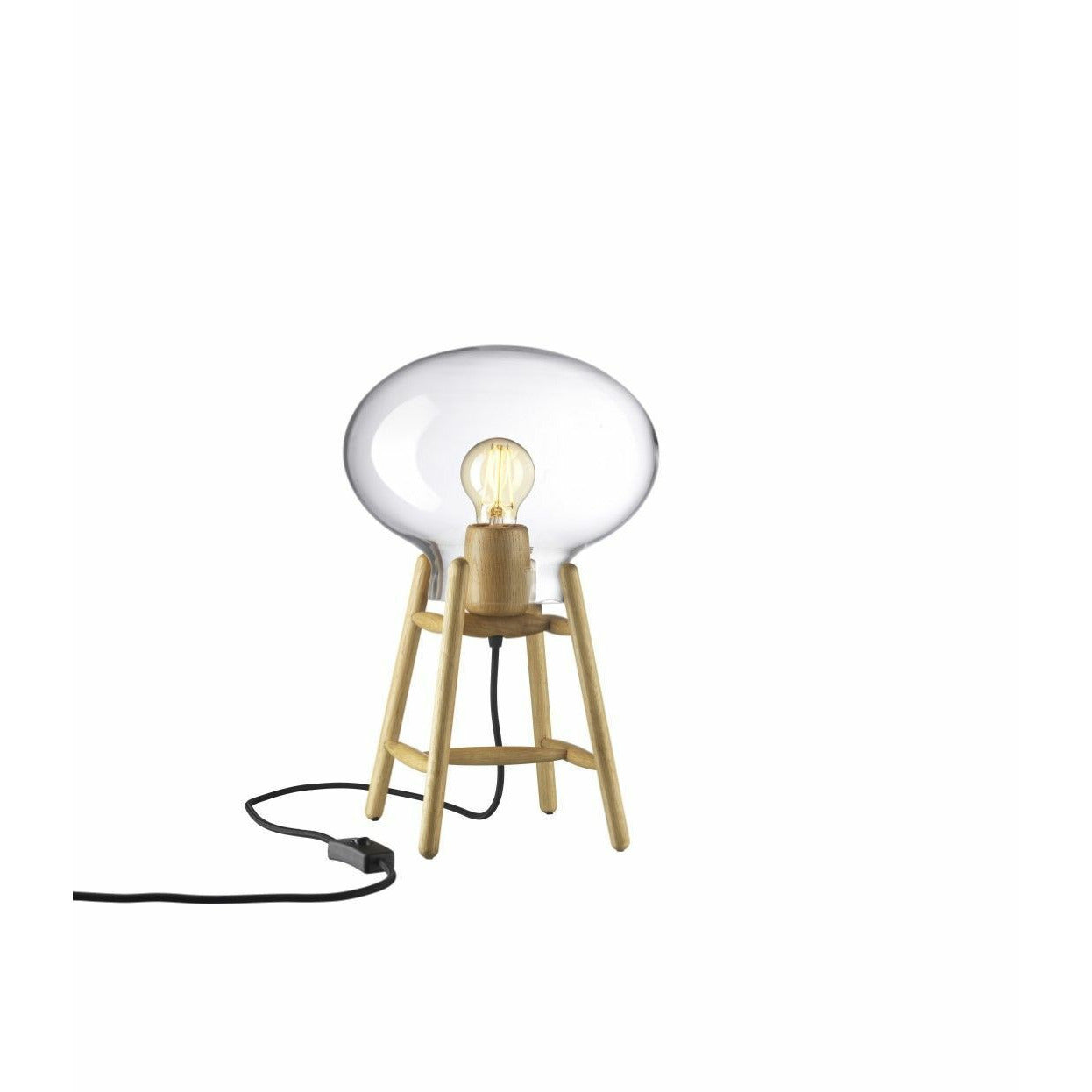 Fdb møbler u4 lampada da tavolo hiti vetro trasparente, naturale/nero