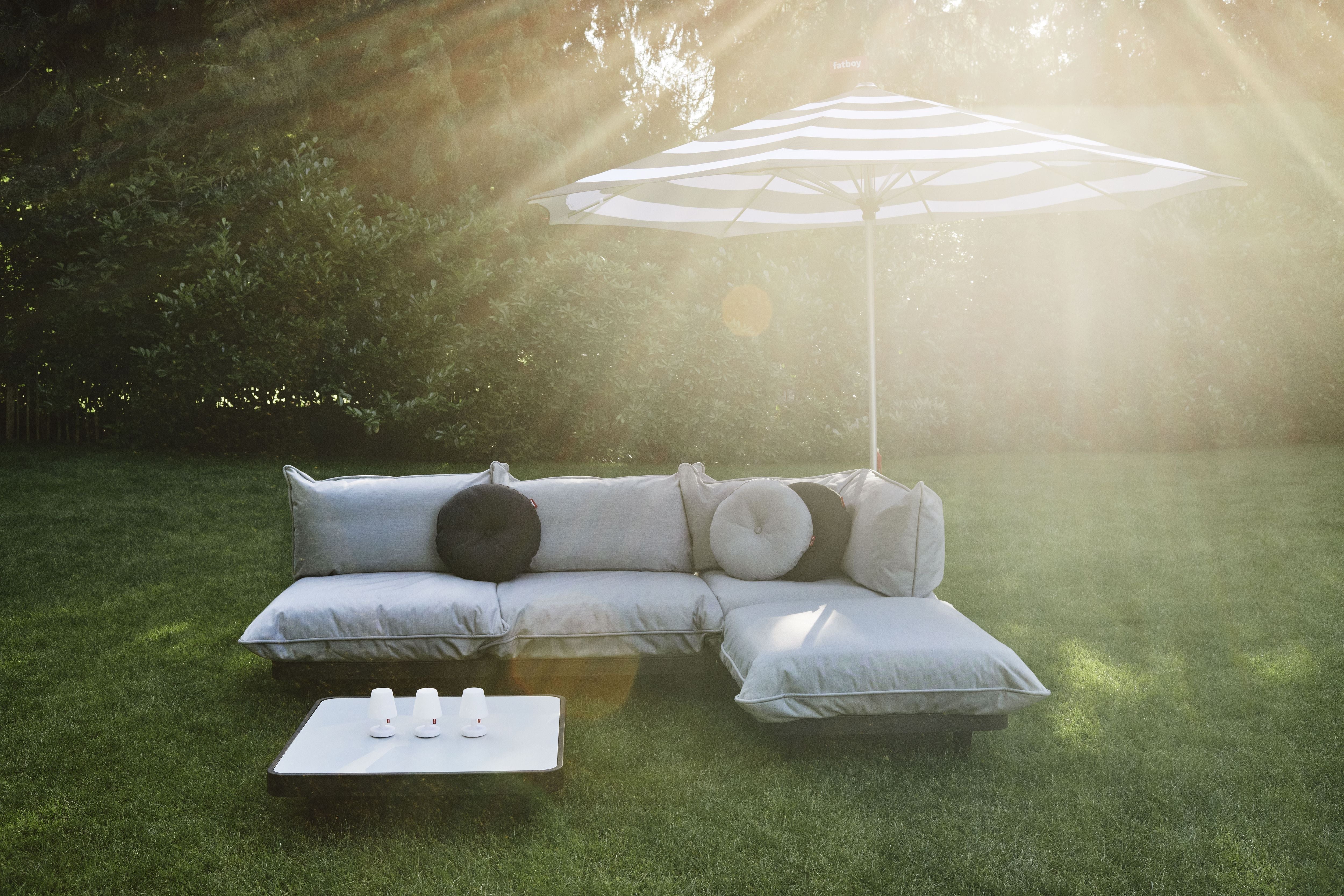 Fatboy Circle Pillow Outdoor Round Garden Cushion, Thunder Gray
