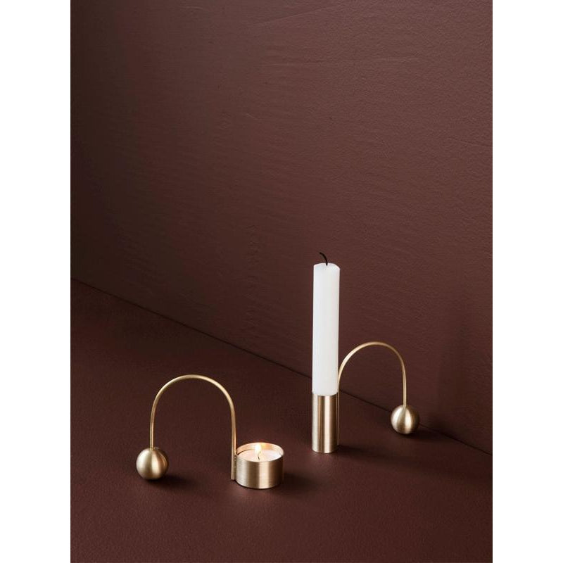 Ferm Living Balance Candle Holder Brass, 2cm