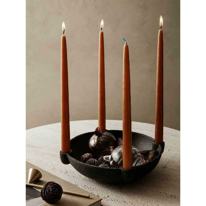 Ferm Living Bowl Candlestick Large, Dark Grey
