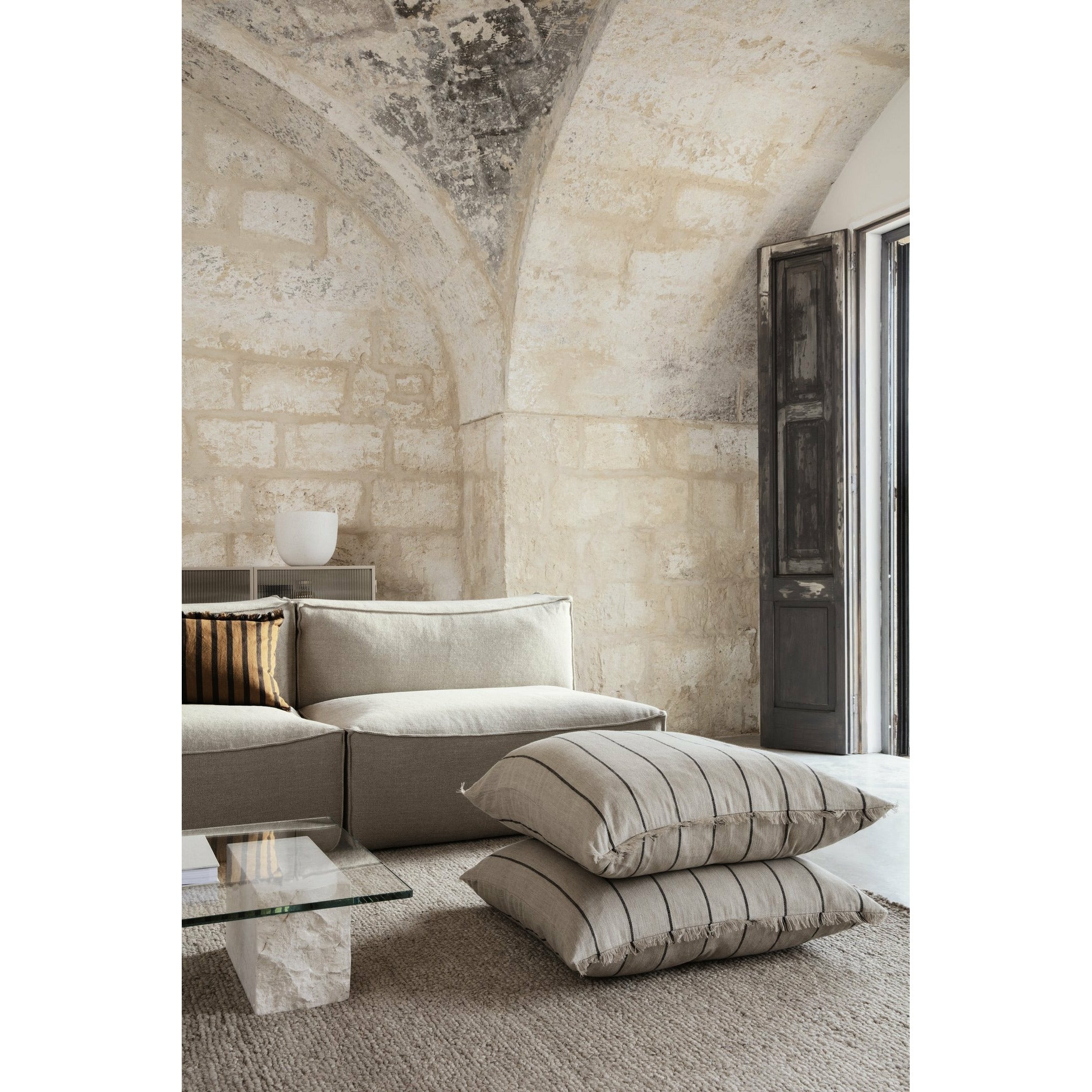 Ferm Living Catena Sofa Armrest Right L401 Cotton Linen, Natural
