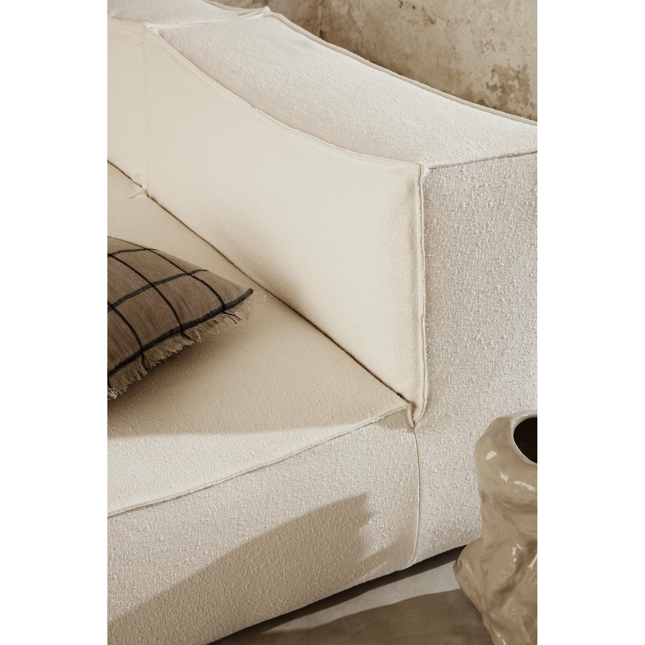 Ferm Living Catena Sofa Armrest Right L401 Dry Cotton Slub, Off White