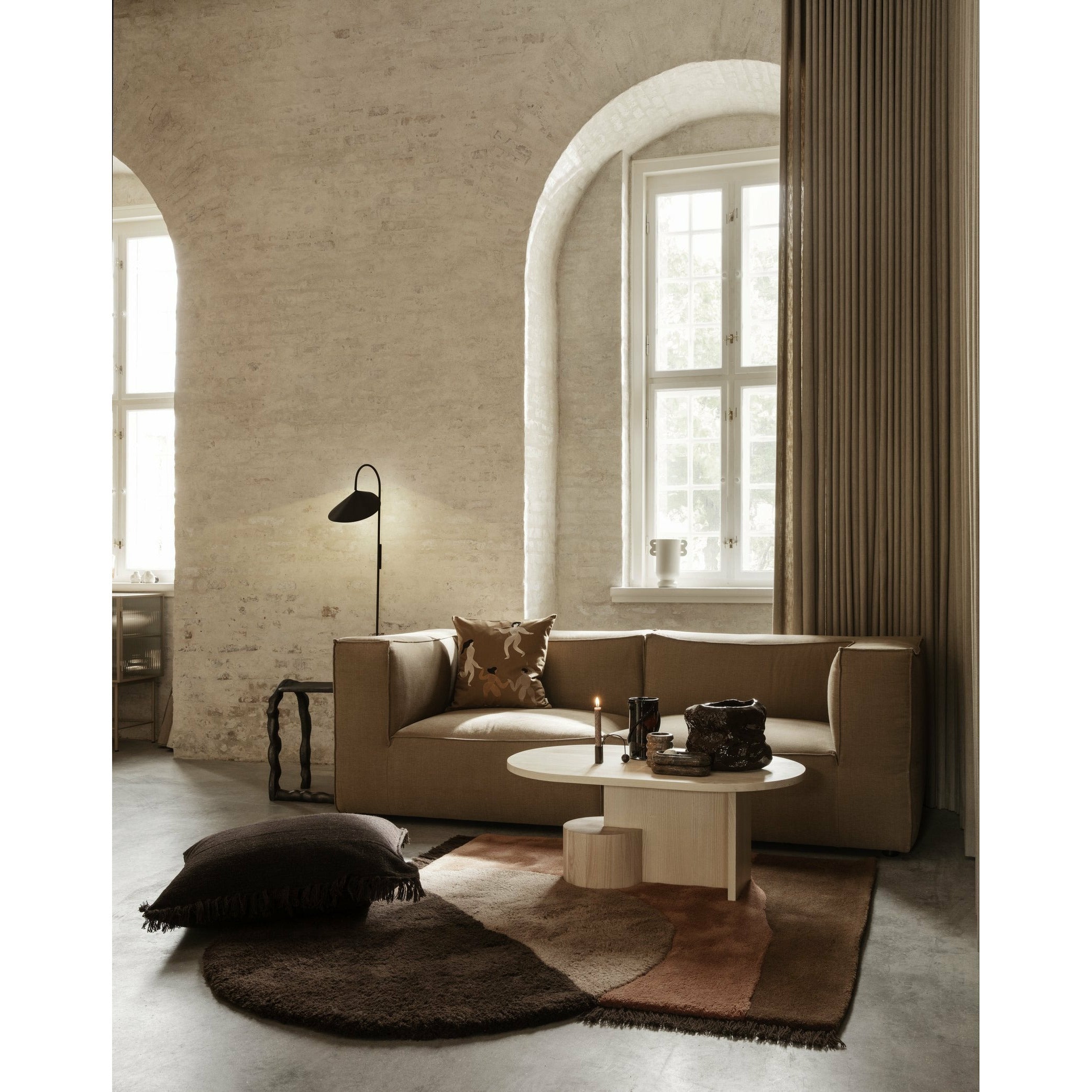 Ferm Living Catena sofa armlæn til højre L401 rig linned, naturlig