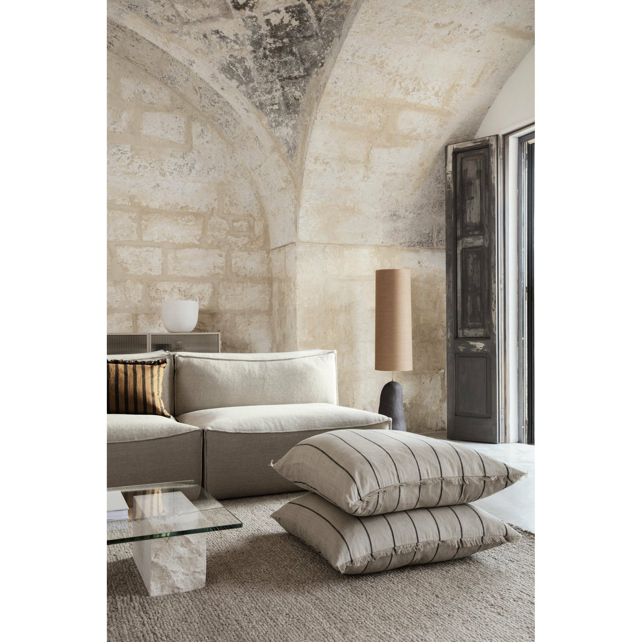 Ferm Living Catena Sofa Open End Lefts L300 Cotton Linen, Natural