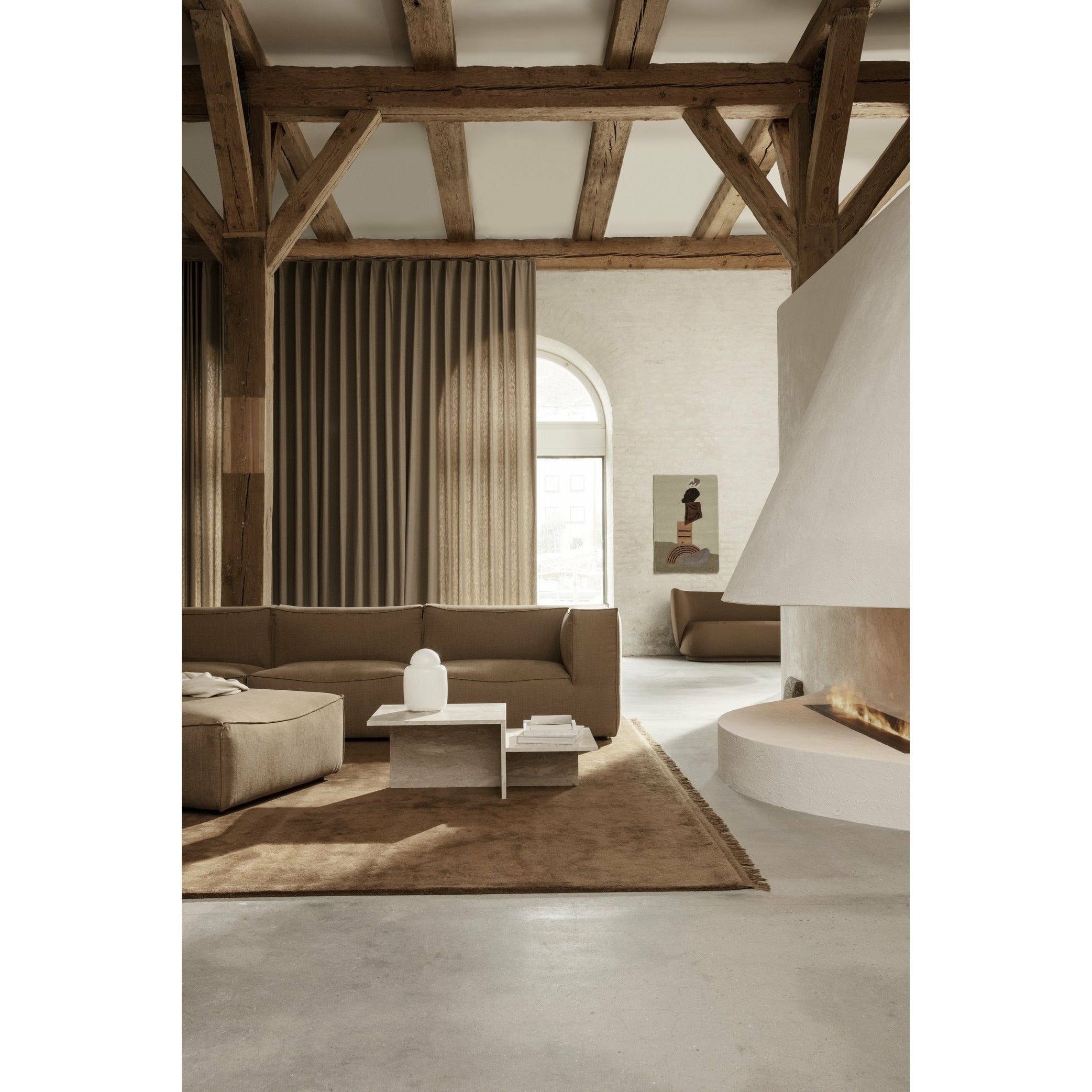 Ferm Living Catena Sofa Open End Lefts L300 Rich Linen, Natural