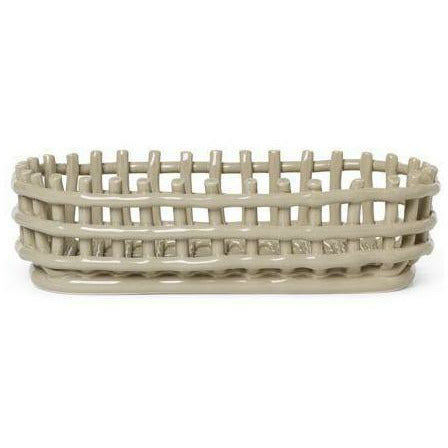 Ferm Living Ceramic Basket椭圆形，羊绒