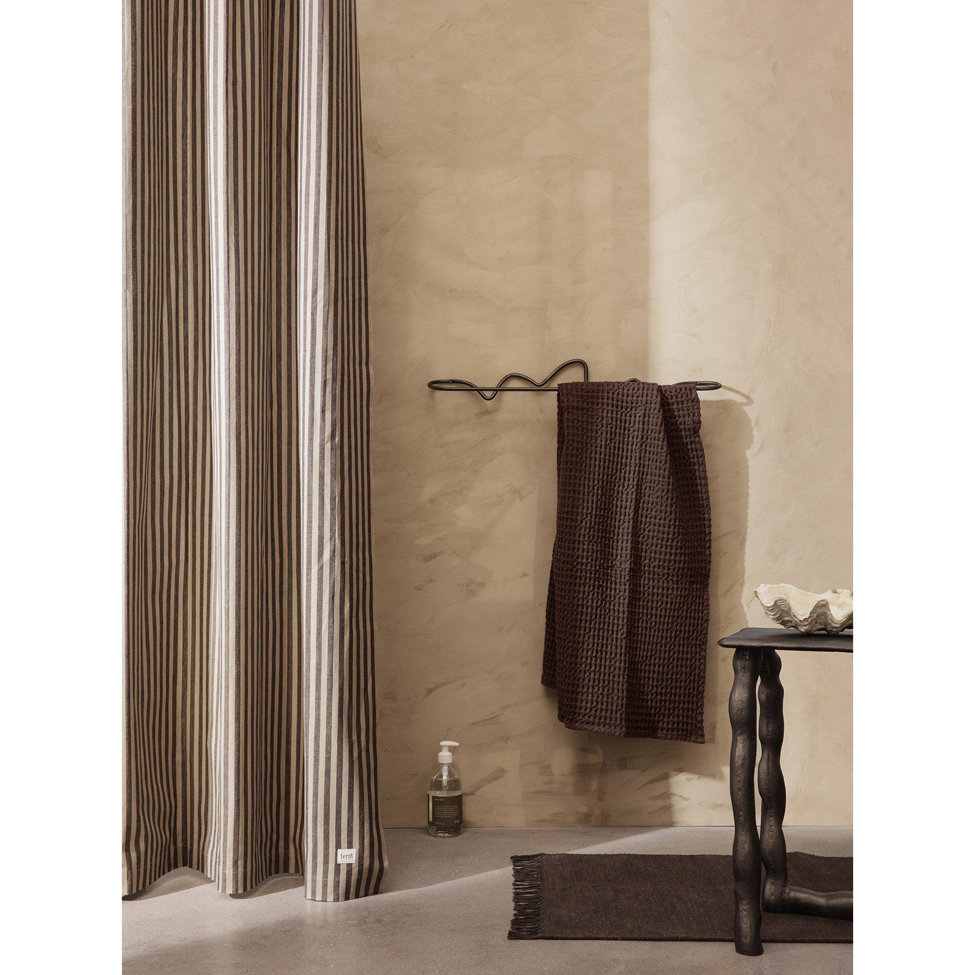 Ferm Living Chambray Shower Curtain, Sand/Black