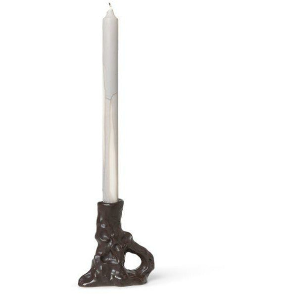Ferm Living Ditto Candle Holder Single, Dark Brown