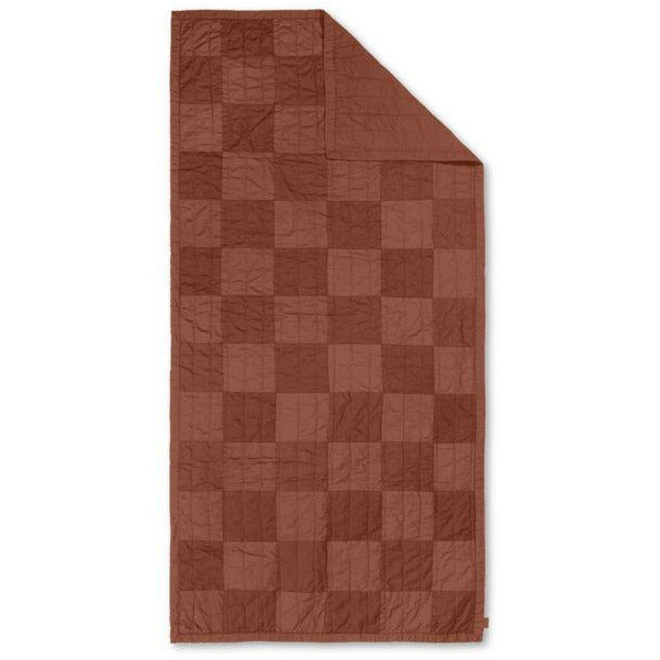 Ferm Living Duo Quilted Blanket 90x187 Cm, Red Brown