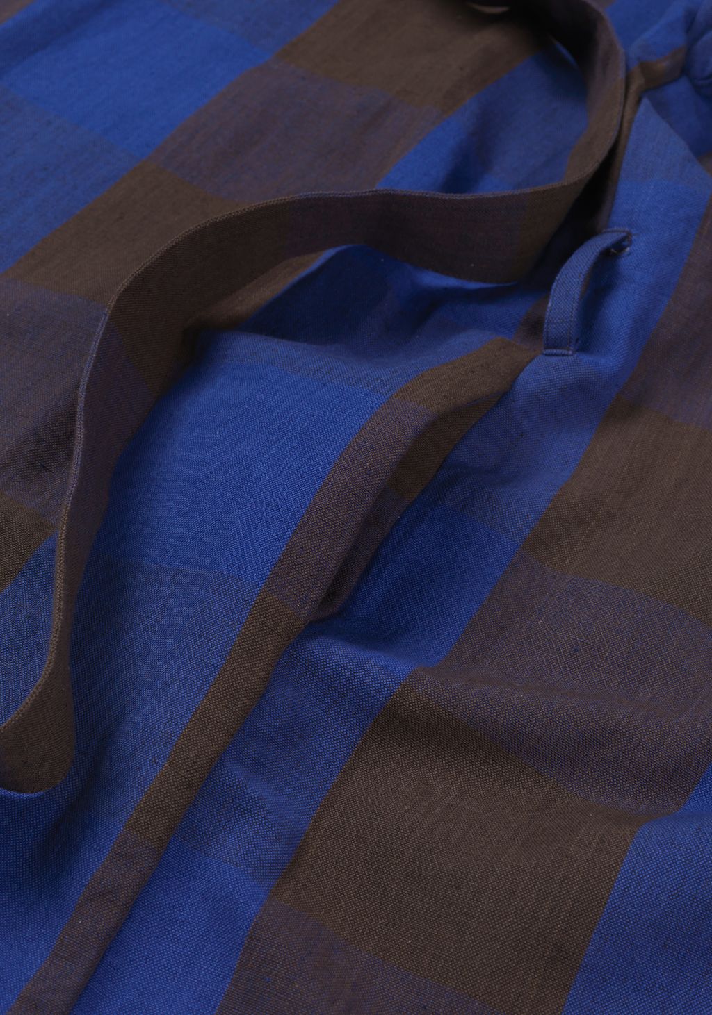 Ferm Living Veld badjas, chocolade/lichtblauw