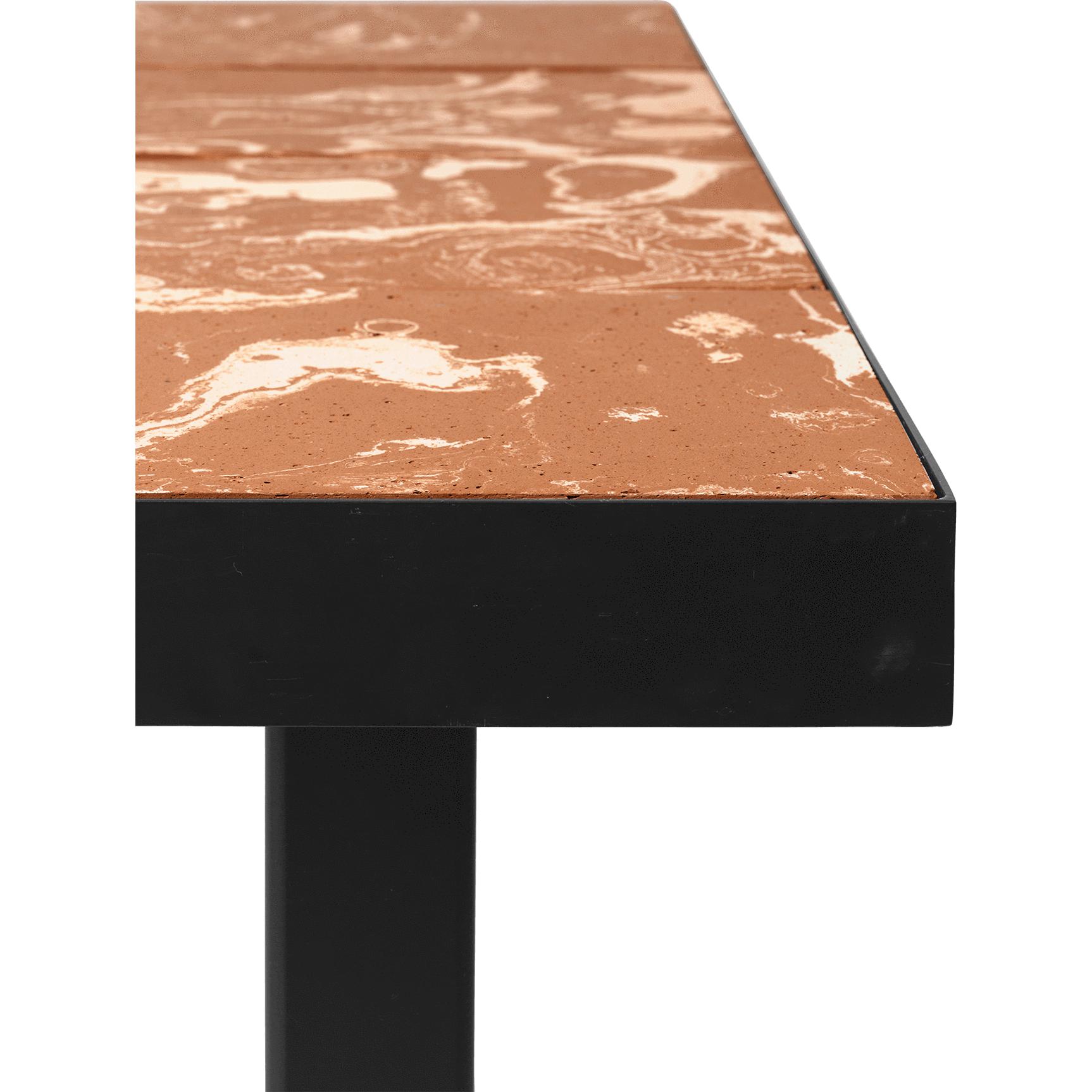Ferm Living Table de café de carreaux de floque, terre cuite / noir