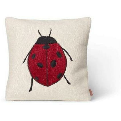 Ferm Living Forest Embroidery Cushion 40x40 Cm, Ladybird
