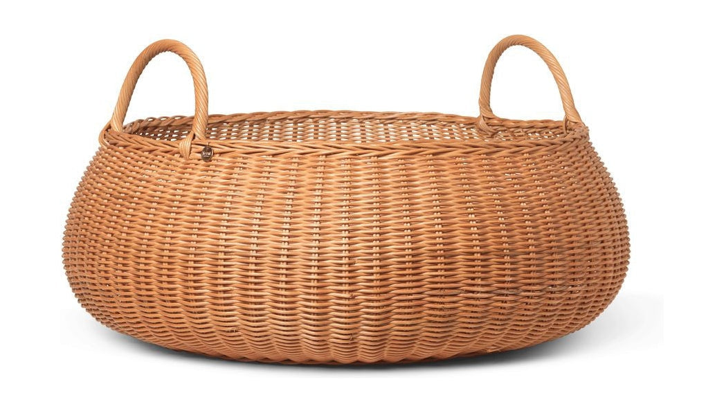 Ferm Living Braided Rattan Basket Low, Natural
