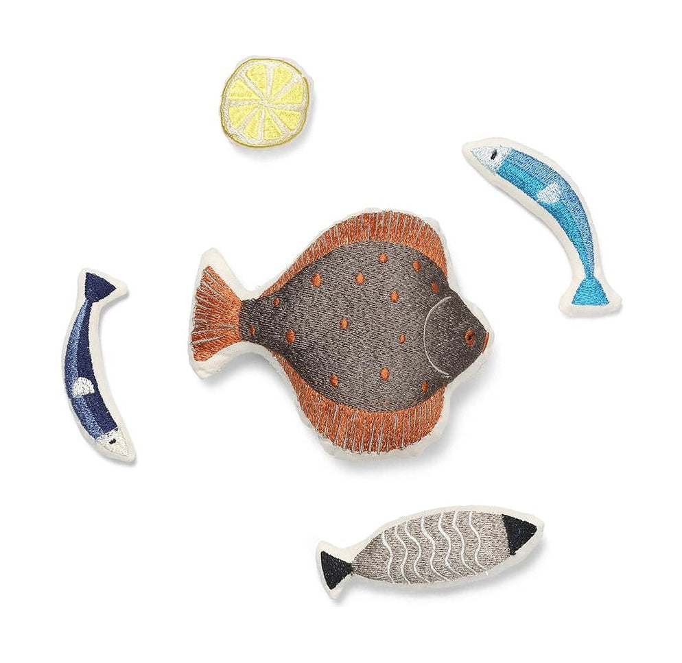 Ferm Living smbroidered Seafood Playset