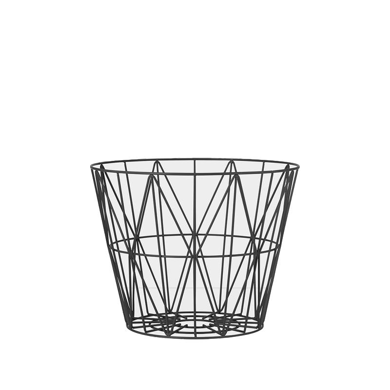 Ferm Living Threaded Basket Black, ø40cm