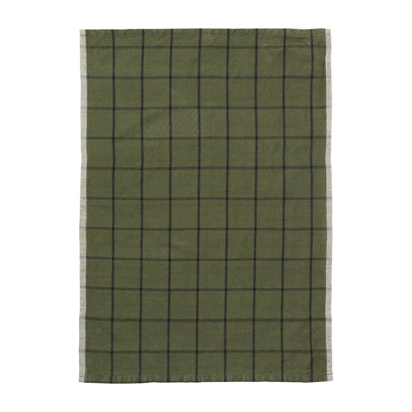 Ferm Living Hale Tea Towel, Green Black
