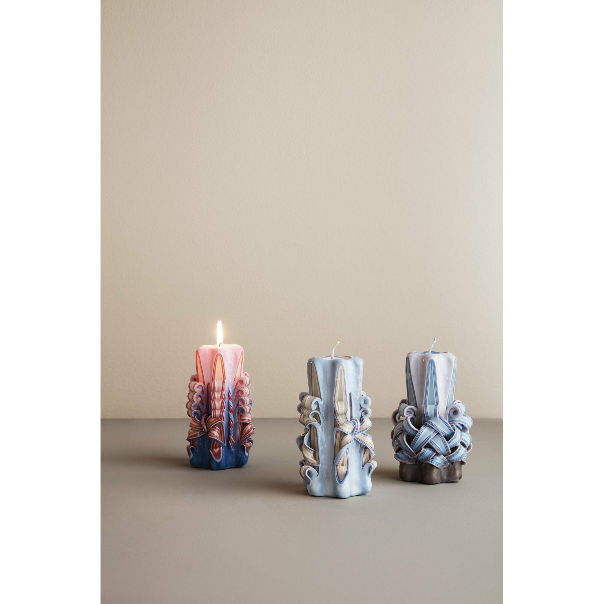 Ferm Living Handmade Candle, Light Blue