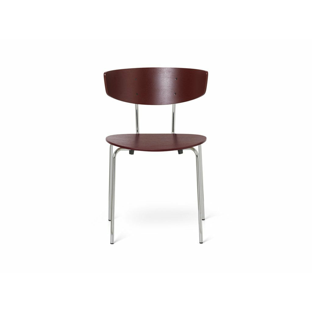 Ferm Living Herman椅子，Chrome/Red Brown