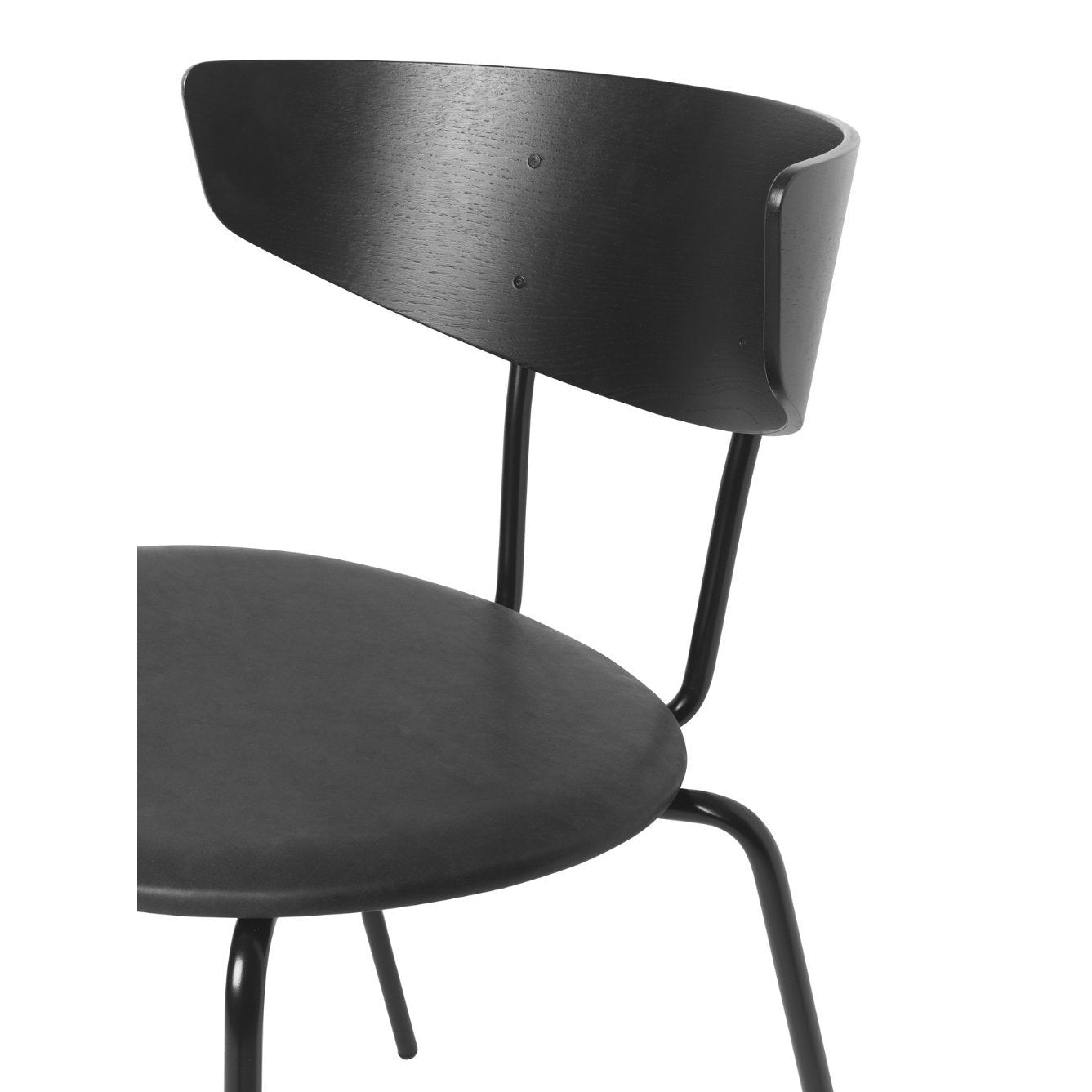 Ferm Living Herman Chair, Schwarz/Schwarzes Leder