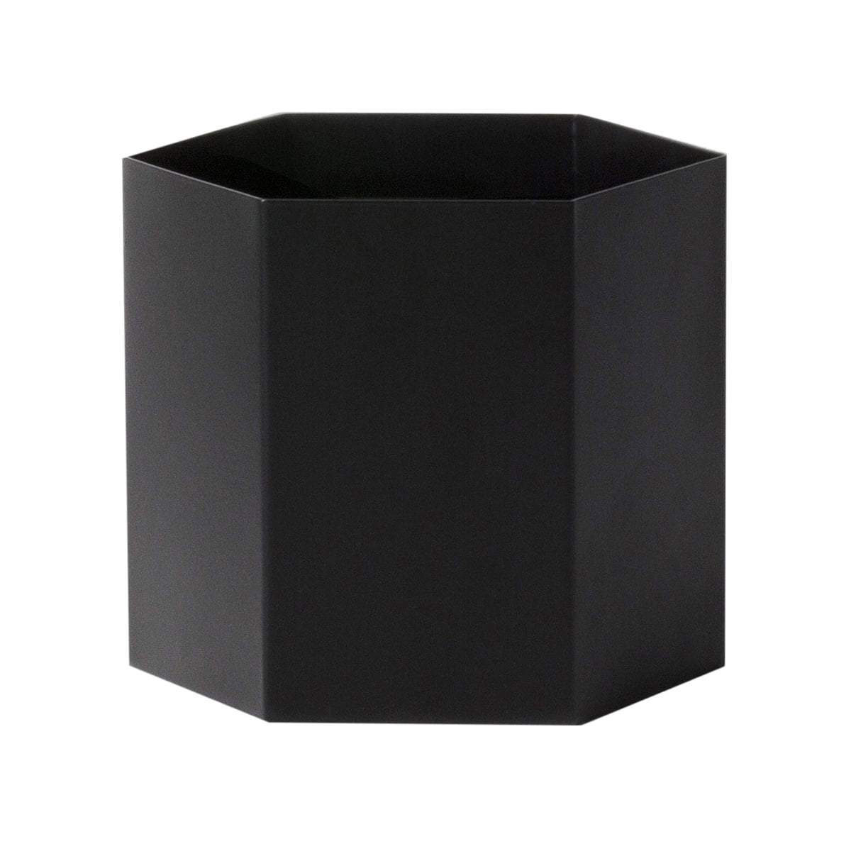 Ferm -Living Hexagon Flowerpot Black, Ø18cm