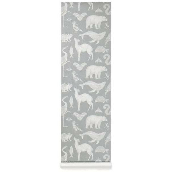 Ferm Living Katie Scott Tapet Animals 53x100 cm, gris