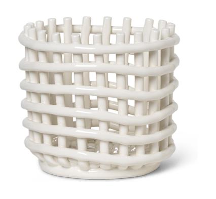 Ferm Living Keramikkorb klein aus weiß
