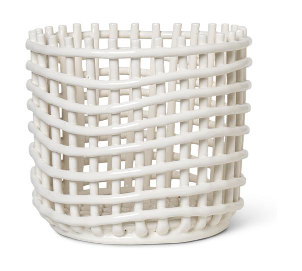 Ferm Living Ceramic Basket大白色