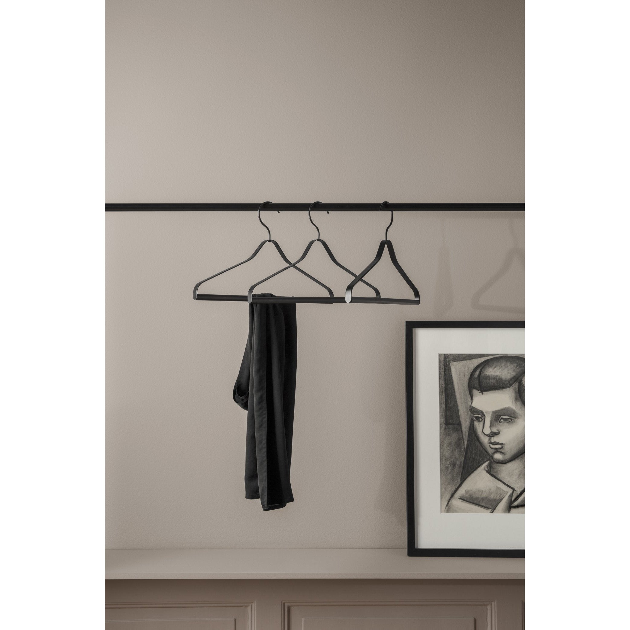 Ferm Living Coat Hanger, zwart (set van 3)