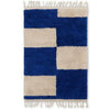 Ferm Living Mara手工编织地毯80x120厘米，明亮的蓝色/折白色