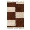 Ferm Living Mara handknoopt tapijt 80x120 cm, donkere baksteen/uit wit wit