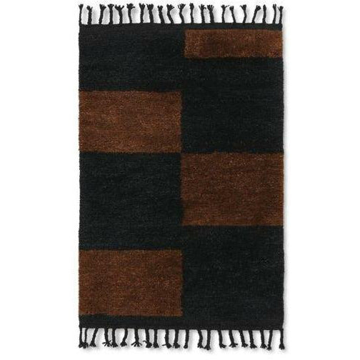 Ferm Living Mara alfombra anudada a mano 80x120 cm, negro/chocolate