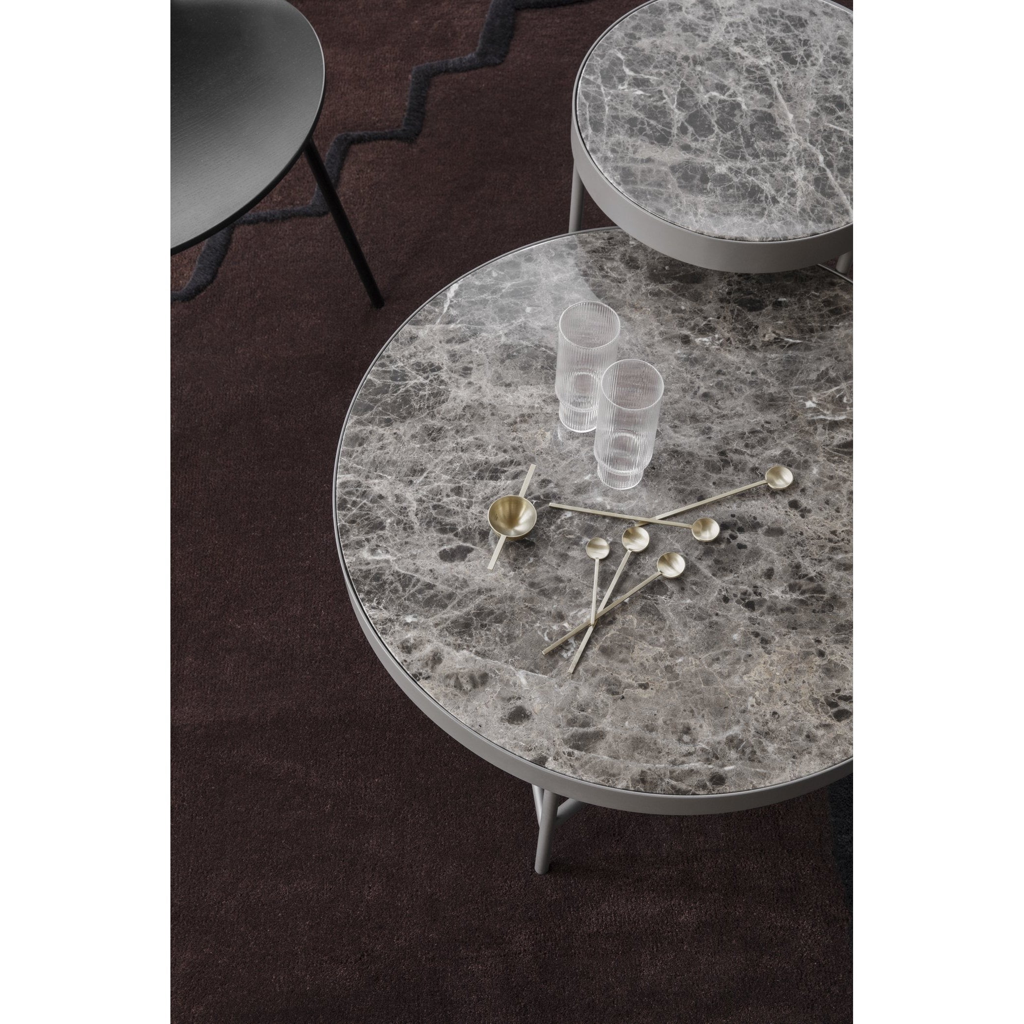 Ferm Living Table en marbre marron, Ø70 cm