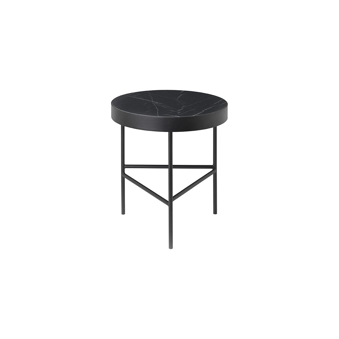 Ferm Living Table en marbre Marquina noire, Ø40cm
