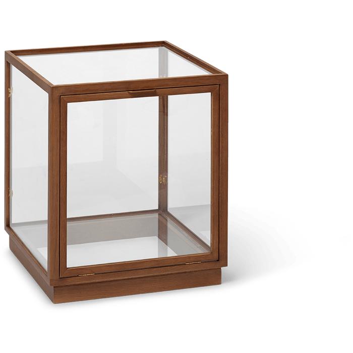 Ferm Living Mira玻璃盒，深色染色橡木